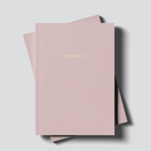 Light pink notebook "YES YOU CAN"